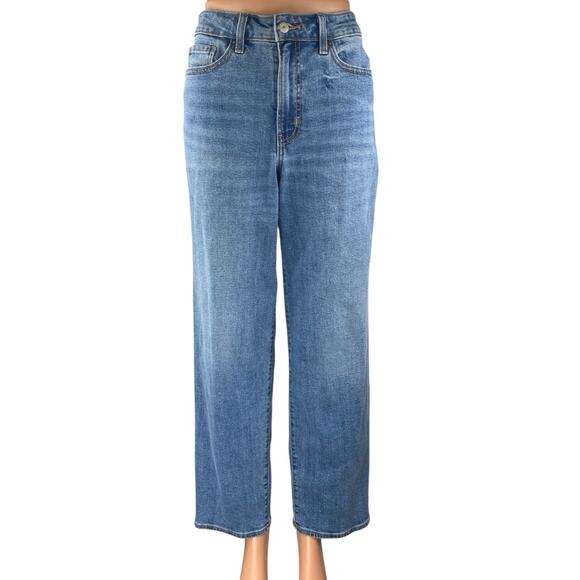 Old Navy OG Loose Women's Blue Straight Wide Leg High Waist Denim Jeans Pants 8 - Picture 1 of 5